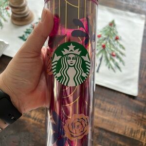 Starbucks Pink and Purple Floral Tumbler